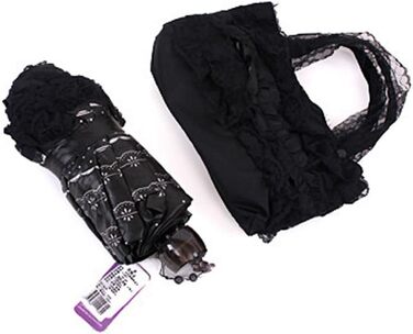 Жіночий дитячий парасолька від сонця та дощу FakeFace® з поліестеру, чорний, ручний, з UV-захистом