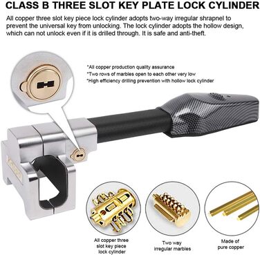 Протиугінний замок на кермо з сигналізацією, телескопічний T-Lock для авто