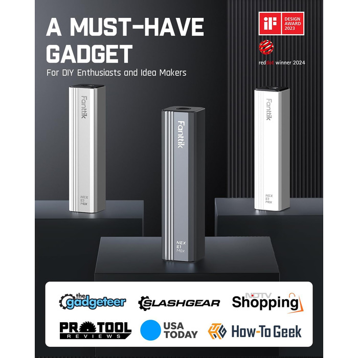 Fanttik E1 MAX: Набір прецизійних викруток 50 в 1 з акумулятором, 2 швидкості, для ремонту iPhone, ноутбуків, окулярів