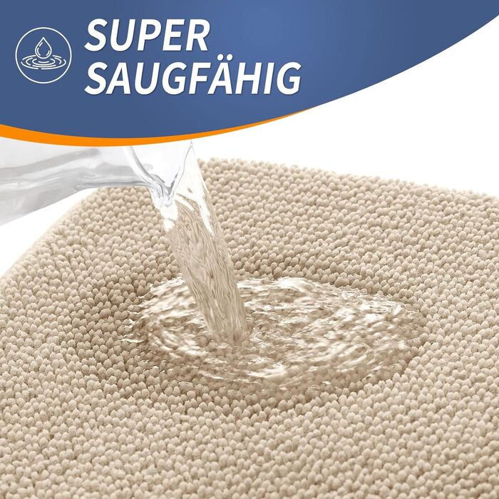 Килимок для ванної кімнати Homaxy з піною пам'яті, м'який, неслизький, миючий, товстий, вбираючий, 50x76 см, бежевий