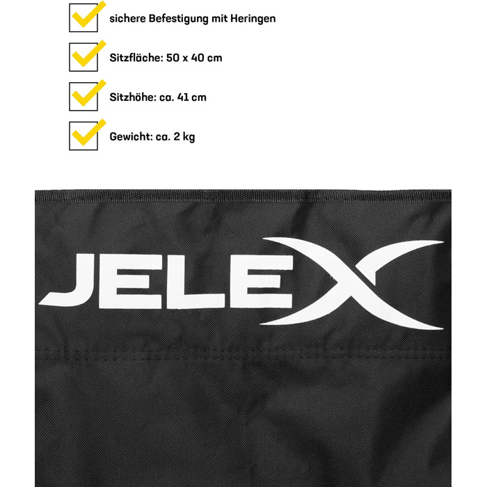 Складний туристичний стілець JELEX Expedition з підлокітниками та тримачем для напоїв, чорний