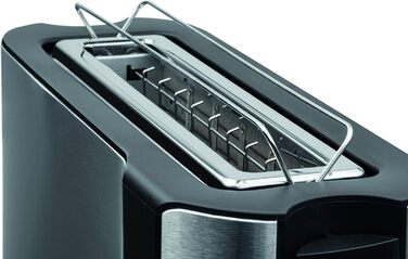 Тостер ECG ST 10630 SS з нержавіючої сталі, чорно-срібний