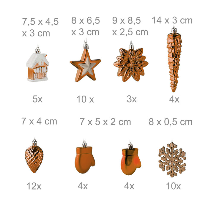 Relaxdays Set of 100 Christmas Baubles