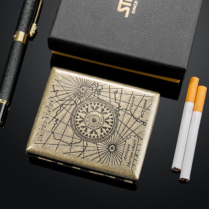Металеве тютюноприладдя для 20 сигарет: стильний футляр для сигарет для чоловіків та жінок, подарунок