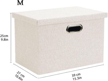 Складана коробка для зберігання Wintao з кришкою, набір 3 шт, сірий, 44x31x29 см, текстильна, середній розмір