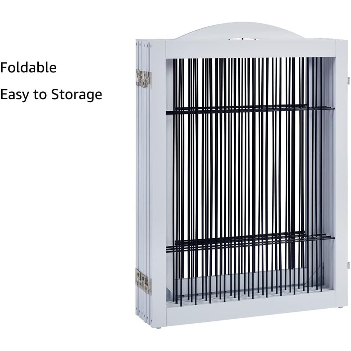 Захисне металеве ґратка для камінів Unipaws, огорожа для собак, 6 панелей, без свердління, для цуценят, 4 ніжки, білий колір