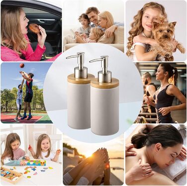 Дозатор для мила з кераміки, 500 мл, з металевим насосом, 2 шт. (сірий)