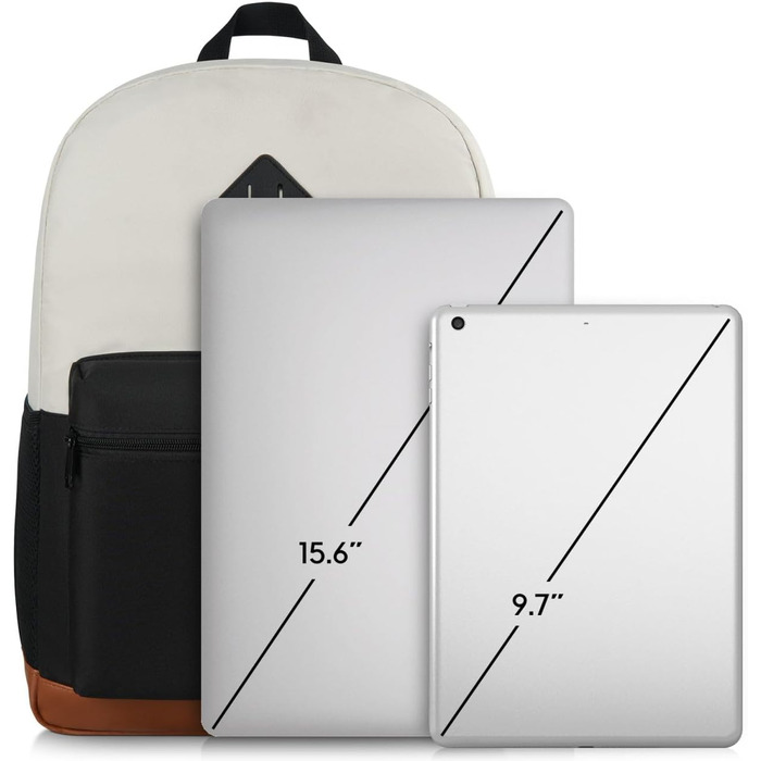 Рюкзак YAMTION 17.3 дюйми для чоловіків та жінок, шкільний/університетський, з USB-портом для зарядки (15.6', Blackbeige)