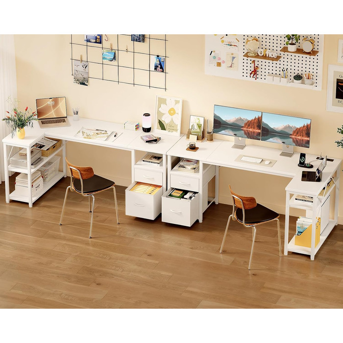 Ігровий кутовий стіл Coleshome з 2 шухлядами, 160×80 см, білий