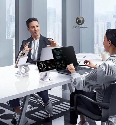 3-в-1 Бездротова зарядка з підтримкою MagSafe для iPhone, Apple Watch та AirPods (біла)