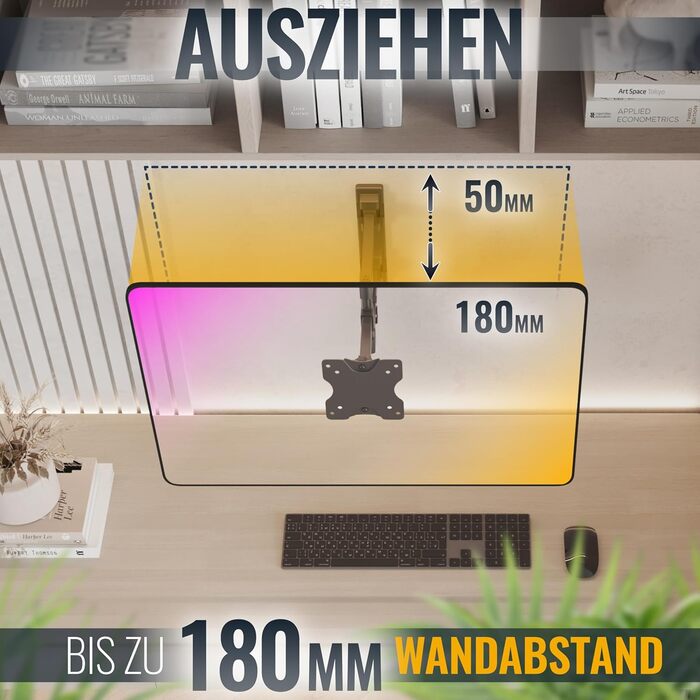 Настінне кріплення для монітора/телевізора RICOO S3911 13-34 дюйми, поворотне, VESA 75x75/100x100