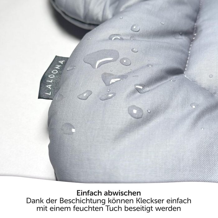 LaLoona High Chair Seat Reducer for Stokke Tripp Trapp - Baby Seat Cushion Coated & Washable, OEKO-TEX Standard 100 Tested and Machine Washable - Grey Grey Coated