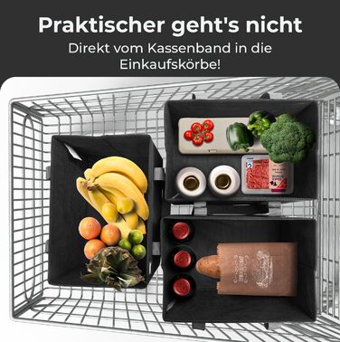 Achilles 3-Piece Set Shopping Basket - Shopping Bags - Storage Boxes - Trunk Bags - Shopping Box - Black - 37x25x25cm
