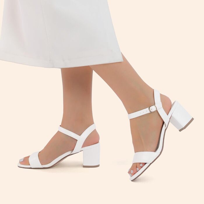 Жіночі босоніжки DREAM PAIRS на високій платформі, білі, 39 EU, з відкритим носком та блочними підборами