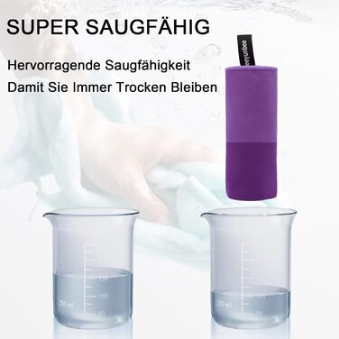 Набір рушників Leeyunbee з мікрофібри (2 шт.) - 160x80 см + 80x40 см, швидковисихаючі, для спорту, подорожей, пляжу (фіолетовий)