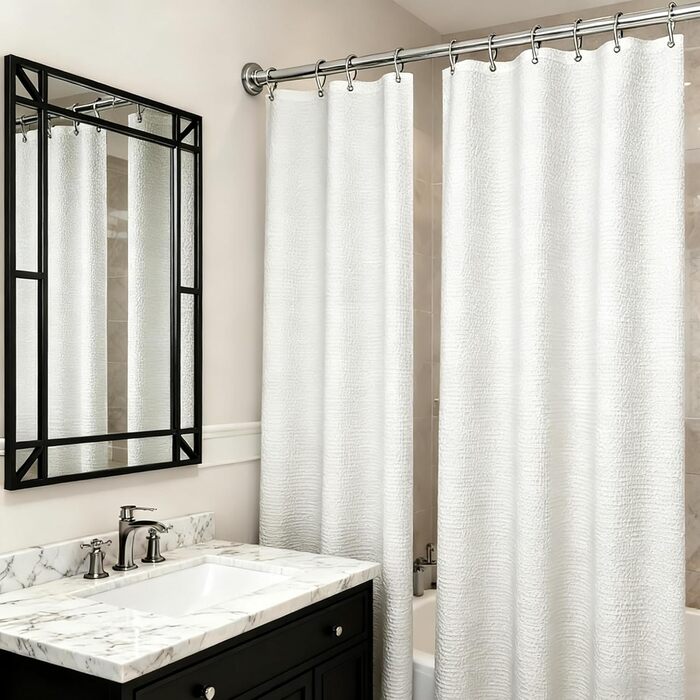 Шторка для душу Waffel з магнітами, текстиль, поліестер, 183x183 см (зелена)