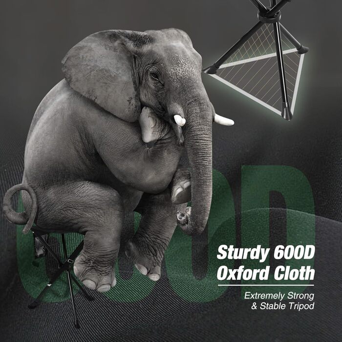 REDCAMP: 2 шт. складаних туристичних стільців на штативі, 56 см, чорні