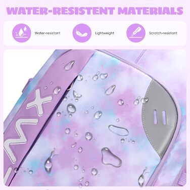 Шкільний рюкзак для підлітків 46L, рюкзак для школи, гімназії, старшої школи з нагрудним ременем, світловідбиваючими елементами, відділенням для 17.3' ноутбука, міцний, повсякденний, фіолетовий - 5255