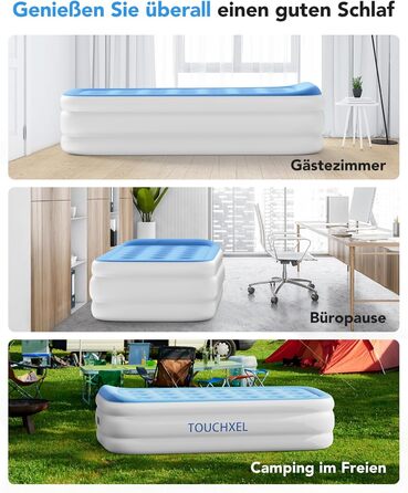 Надувний матрац односпальний з електричним насосом (Чорний)