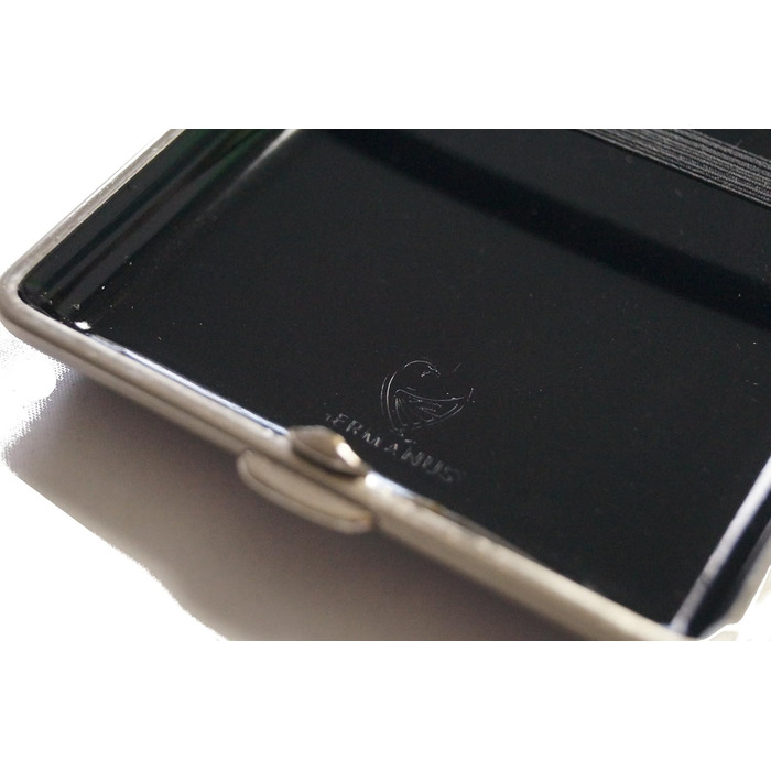 GERMANUS Cigarette Case, Made in Germany, Black Leather, 85 mm II