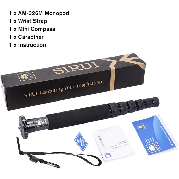 SIRUI AM-326M: карбоновий монопод - легкий та компактний, вантажопідйомність 10 кг