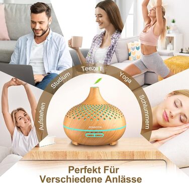 Дифузор аромату 500 мл з ефірними оліями та керуванням від пульта, 14 кольорів, 2 режими розпилення, тиха робота, золото