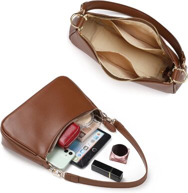 Сумка-клатч WantGor: жіноча сумка-тоут, кросбоді, міні-хобо, екошкіра (коричнева)