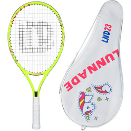 Lunnade Kids Tennis Racket Set - Youth Tennis Racquet for Boys & Girls Ages 3-12 with Cover - 19/21/23/25 Inch Sizes (Yellow, 23 Inch)