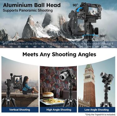 Штатив і монопод SIRUI APT-02 2-в-1 з кульковою головкою 360° | Висота 200 см, вантажопідйомність 10 кг | Для DSLR, смартфонів та екшн-камер | З тримачем для телефону та сумкою