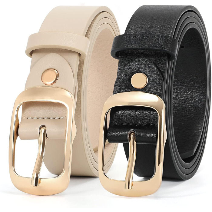 Жіночий шкіряний ремінь WHIPPY великого розміру, модний ремінь з натуральної шкіри з надійною пряжкою для джинсів, штанів, суконь (I-чорний + Бежевий (золота пряжка), 3XL:150см (підходить для талії 134-145см))
