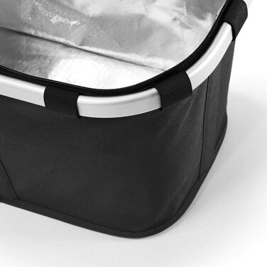 reisenthel Carrybag Iso in Black – Stable shopping bag with cooling function – Elegant and water-repellent design with a lockable lid