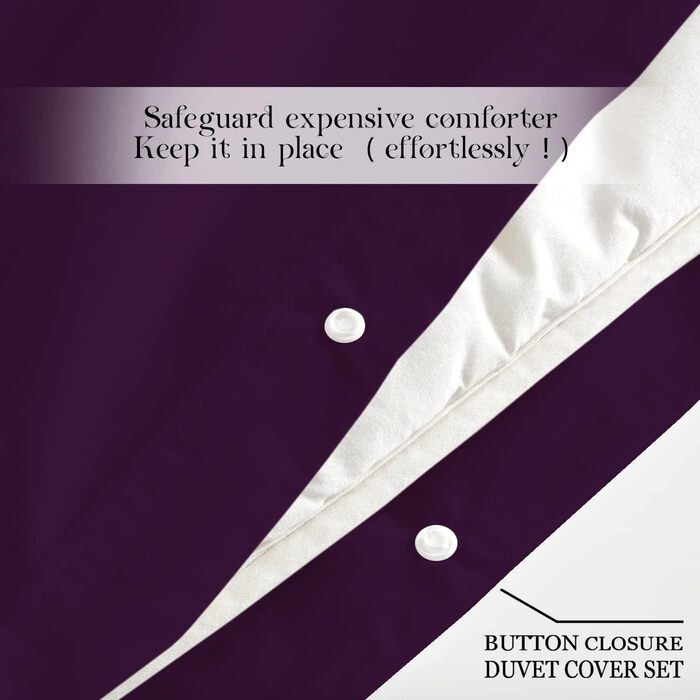 Комплект постільної білизни Sapphire Collection - простирадло та наволочки, без прасування, з перкалю, для спальні (двоспальний, кольору сливи)