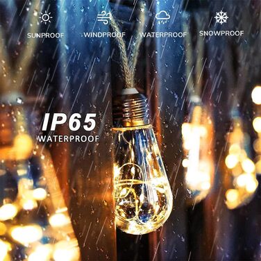 LED гірлянда Redefun 9м, 16 лампочок, зовнішня та внутрішня, 8 режимів, таймер, для декору саду, балкону, вечірки, весілля, з вилкою