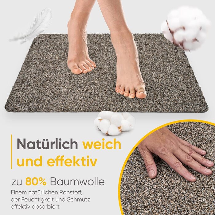 Килимок Entrando 40x60 см - бавовна, антиковзаючі, для дому та вулиці - під двері, терасу, балкон