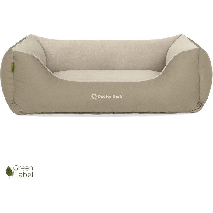 Крісло-ліжко для собак Doctor Bark - GreenLabel (S, 74x55 см) - м'яке, зручне, зелено-коричневе