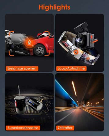 Відеореєстратор VANTRUE E2 Dual 2.7K+2.7K з GPS, WiFi та пультом керування. Подвійний об'єктив, нічне бачення, паркувальний режим, G-сенсор, підтримка карт пам'яті до 512GB