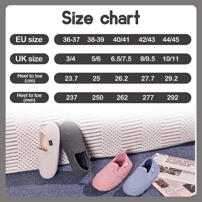 Тапочки жіночі зимові теплі з піною Memory Foam та антиковзною підошвою, 38/39 EU, білі