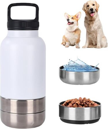 Водяна пляшка для собак Dijiusidy 950мл з мискою, нержавіюча сталь, для подорожей, кемпінгу