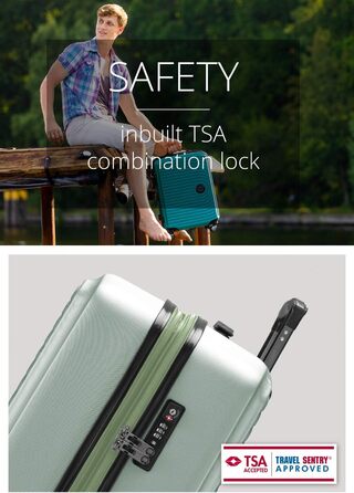 Чемодан Hartschalenkoffer Mitte - великий, TSA, 4 колеса, 77 см, 130 л, м'ятний колір