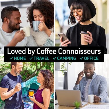 Френч-прес Coffee Gator з нержавіючої сталі, термокружка 1 л, з дорожньою кавовою банкою, сріблястий