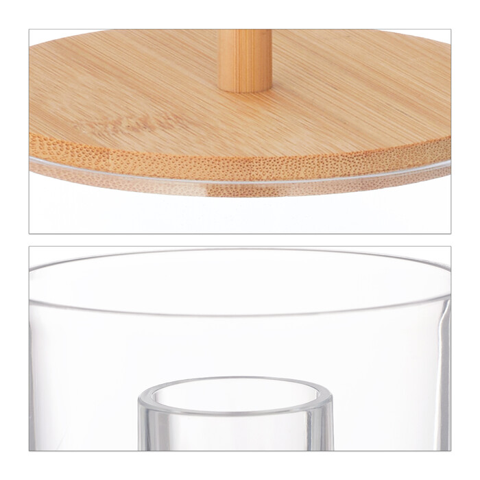 Relaxdays Cotton Pads and Cotton Swabs Container