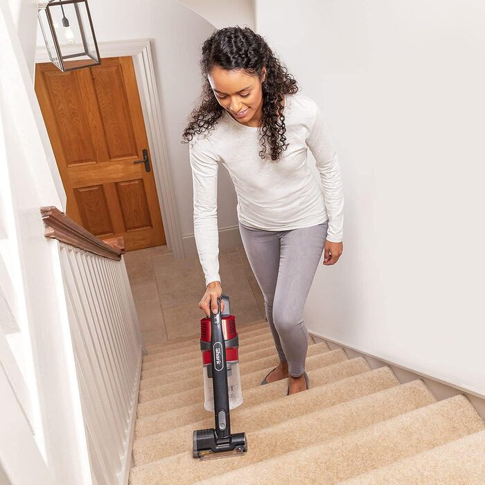 Пилсос бездротовий Shark IZ201EU з антизаплутування волосся, 40 хв роботи, 0.7 л, насадка для шерсті тварин, червоний