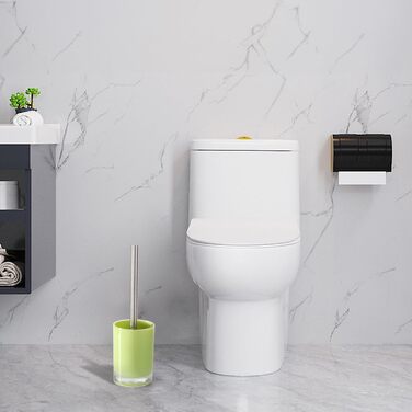Acrylic Bathroom Accessories Set, Lotion/Soap Dispenser, Soap Dish, Toothbrush Holder, Tumbler, Toilet Brush and Holder, Modern Bathroom Decoration and Housewarming Gift Set, Orange, 5-Piece (Green-5)