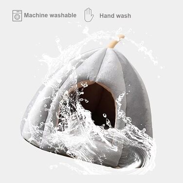 Миле ліжко для котів, ліжко-печериця для котів у стилі гарбуза, будиночок для домашніх тварин з знімним подушкою, м'яке напівзакрите ліжко-гарбуз для маленьких та середніх котів