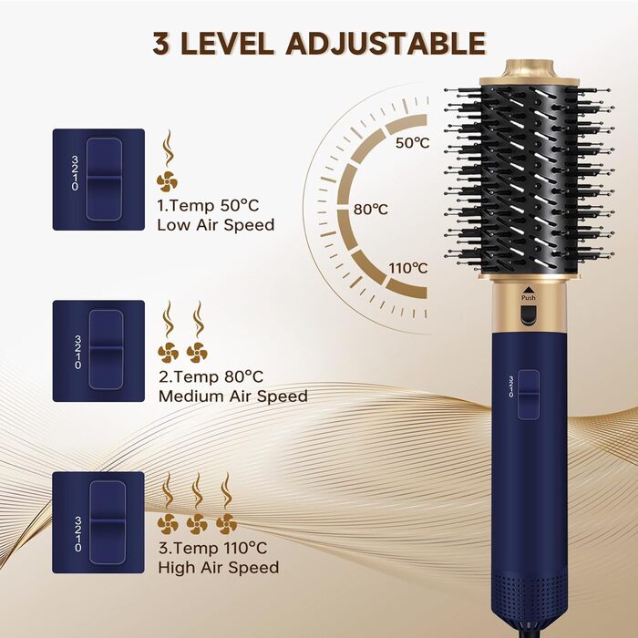 Фен-щітка 6 в 1 для волосся: стайлер, плойка, об'єм, локони