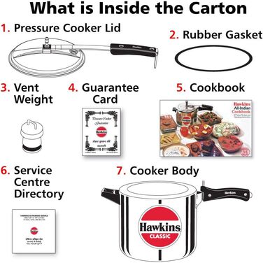 Скороварка Hawkins Classic CL40 з алюмінію, 4 л, компактна, срібна