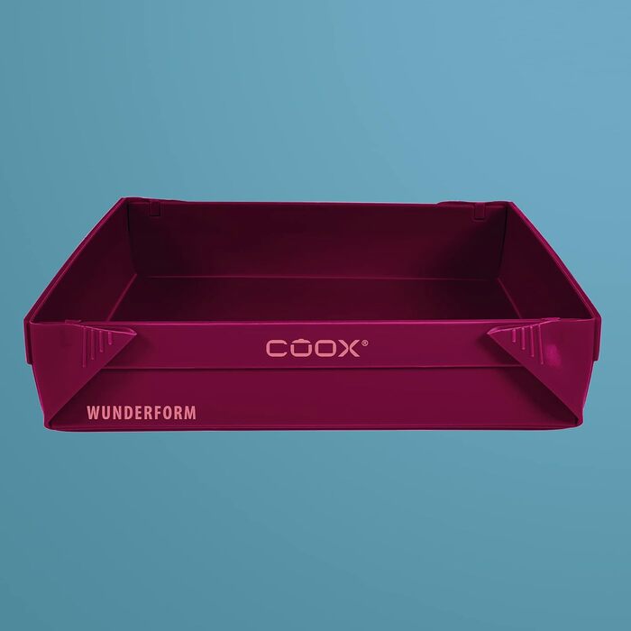 coox WUNDERFORM Basic MQ in Dark Red, the first foldable baking pan, space-saving baking and casserole dish made of BPA-free silicone