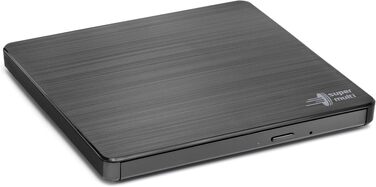 Зовнішній DVD-привід Hitachi-LG GP60, портативний Slim DVD-записувач та плеєр для ноутбука, USB 2.0, швидкість 8x, сумісність з Windows та Mac OS, чорний