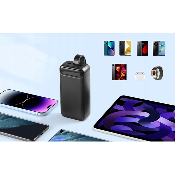 Потужний павербанк 50000mAh з дисплеєм, 2xUSB-C, 22.5W
