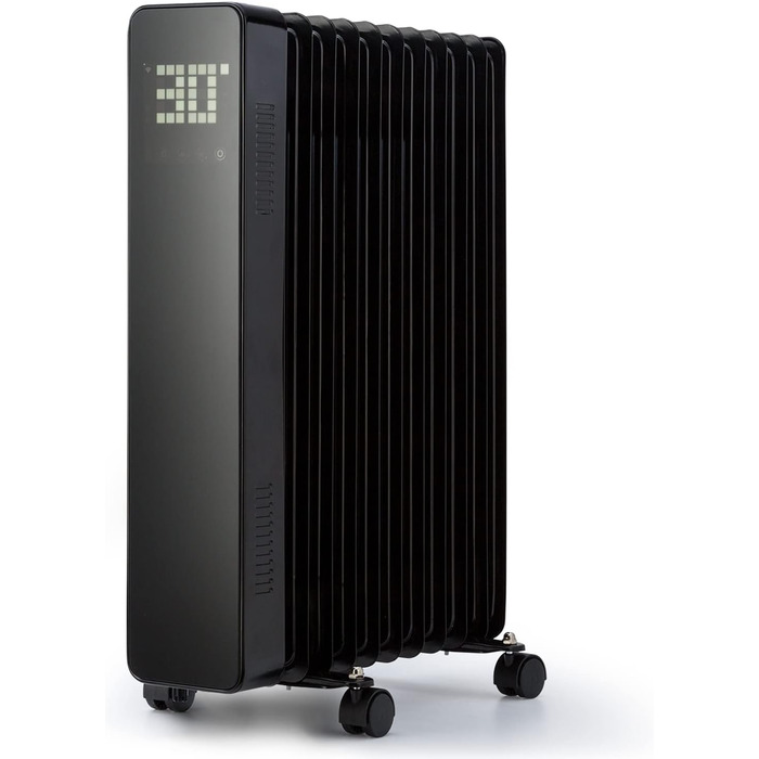 Електричний масляний радіатор Klarstein 2500W з термостатом та Wi-Fi, мобільний, чорний